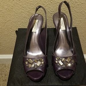 Simply Vera by Vera Wang Purple Sling Back Open Toe Heels